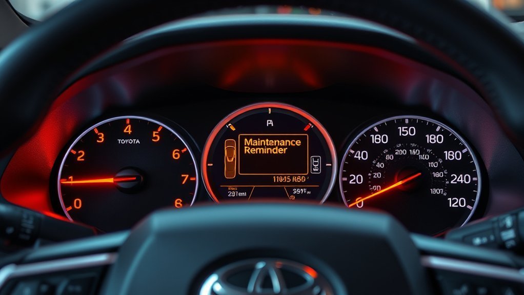 Toyota Camry Maintenance Reminder: 2025 Reset Guide 4 Toyota Camry maintenance light reset menu on the dashboard display