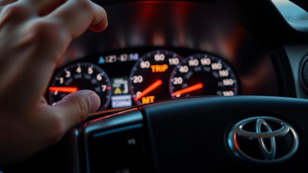 Toyota Tundra maintenance light reset on dashboard display