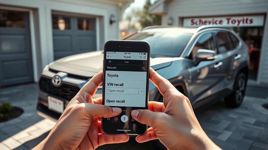 Toyota RAV4 owner scheduling a free recall repair at an authorized Toyota dealer