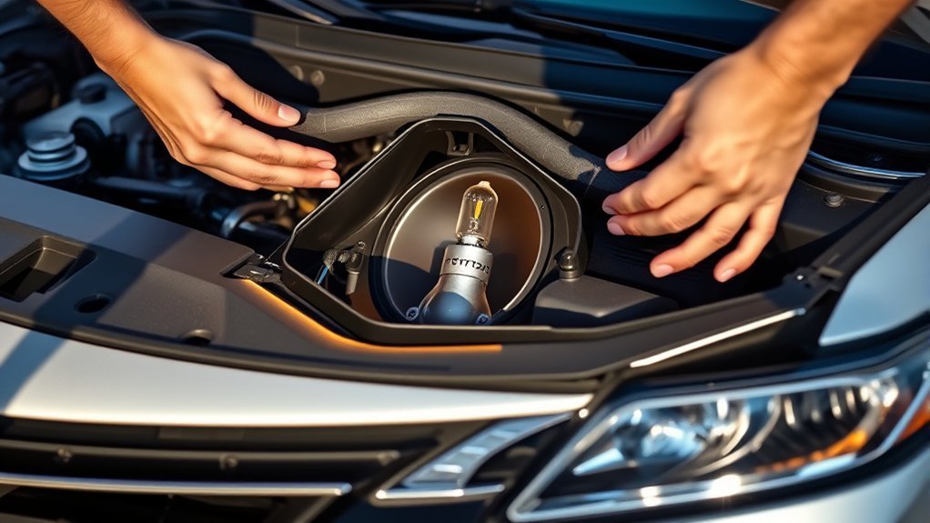 Toyota Camry Headlight Bulb Replacement: DIY Guide 4 Closing the Toyota Camry hood securely after replacing a headlight bulb
