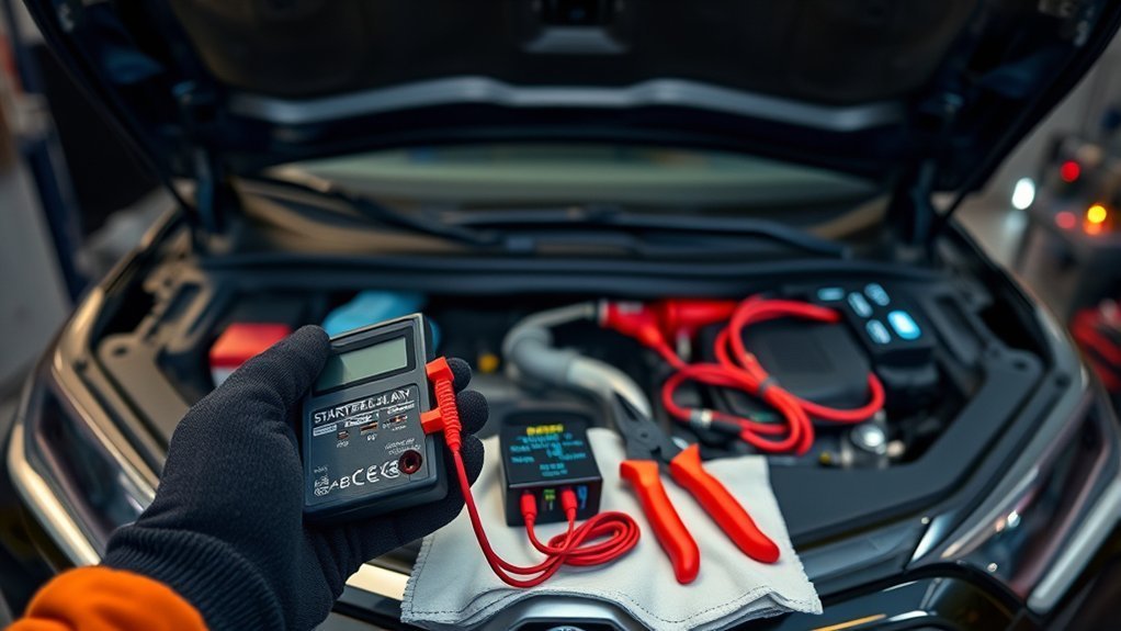 Testing a RAV4 starter motor and ignition relay with a multimeter