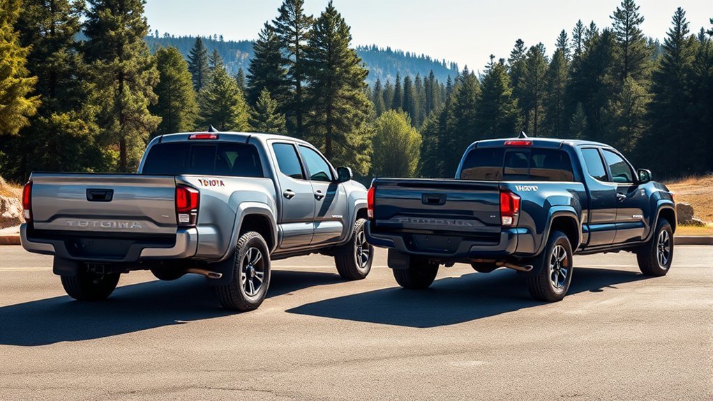 Toyota Tacoma short bed and long bed size comparison