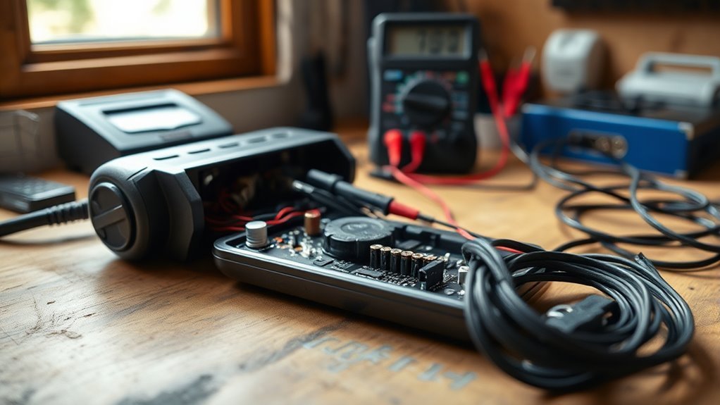 testing a tire inflator charger and charging cable
