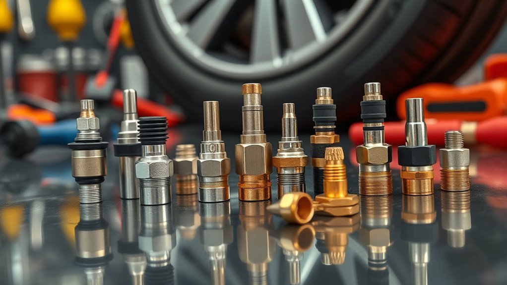 tire inflator chuck connected to a valve stem during tire inflation