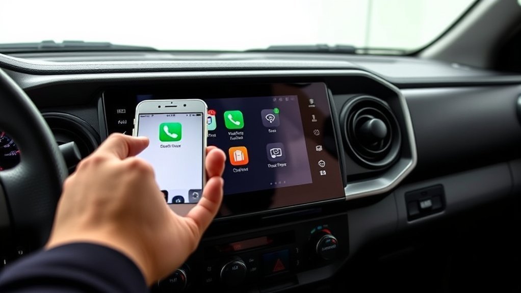 Troubleshooting Apple CarPlay connection issues on a Toyota Tacoma multimedia screen