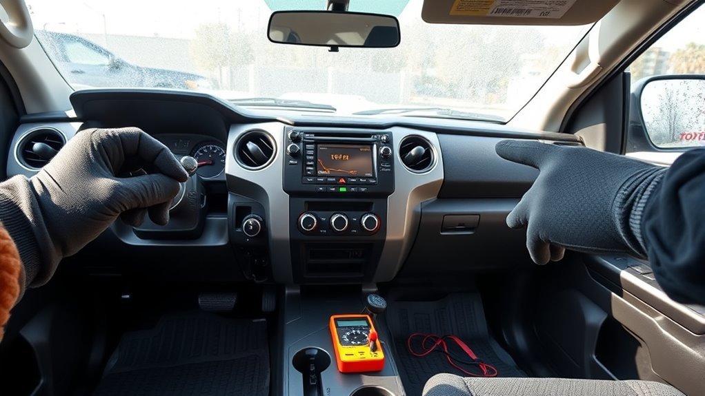 Toyota Tundra heater troubleshooting checklist for coolant, blower, fuses, cabin filter, and blend door checks