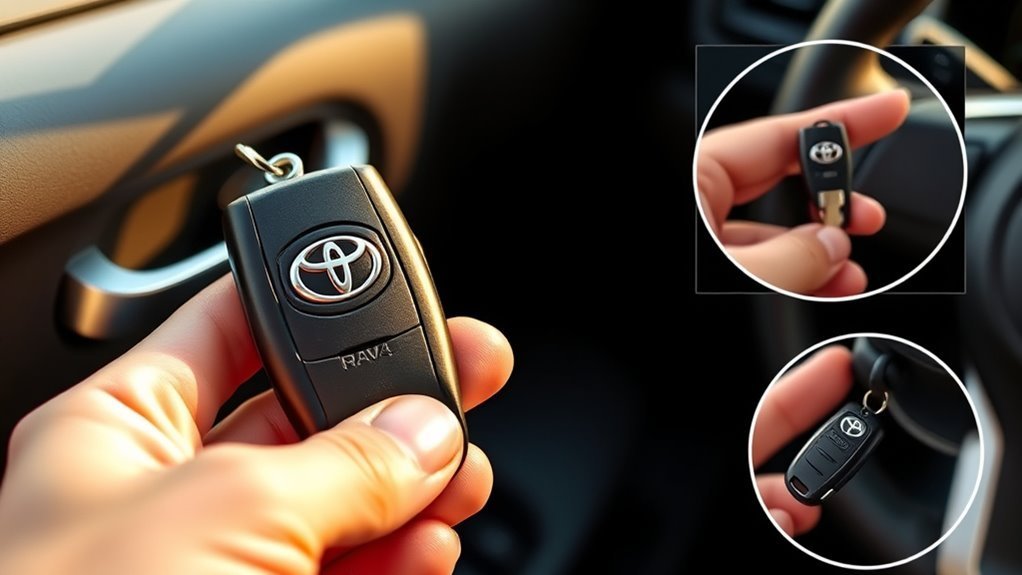 RAV4 Key Fob: Unlock and Start With Dead Battery 2 unlock rav4 with emergency key