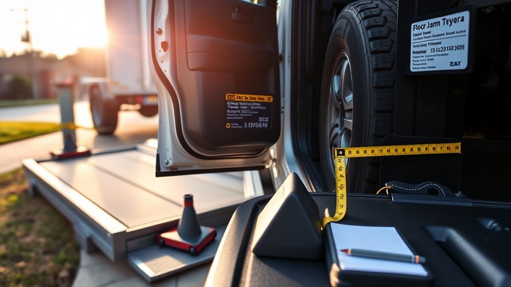 Checking Toyota Tundra payload capacity using door sticker and certified scale