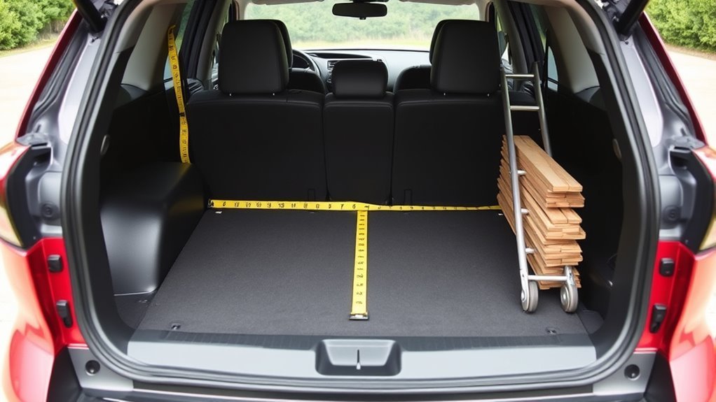 RAV4 cargo area with rear seats folded flat showing available space