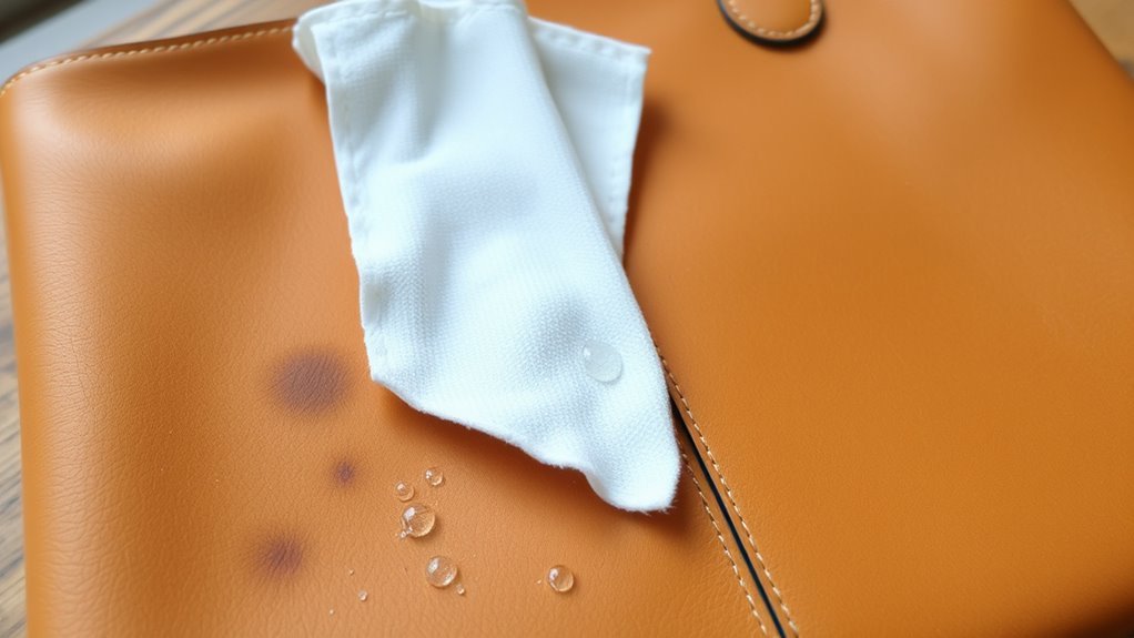 water stains on leather