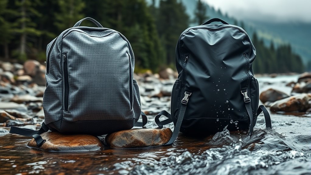 waterproof versus water resistant bags